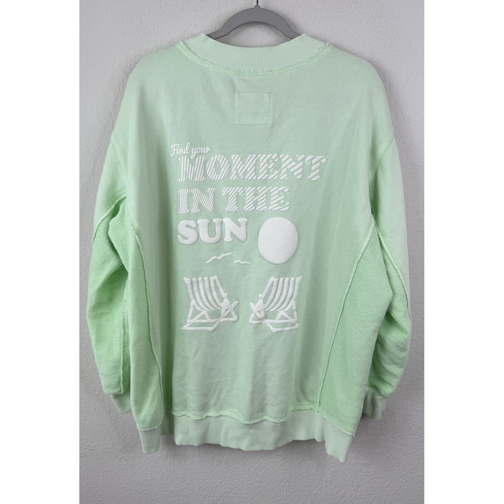 Aerie Find Your Moment In The Sun Sweatshirt Women's S Pistachio Relaxed Thermal